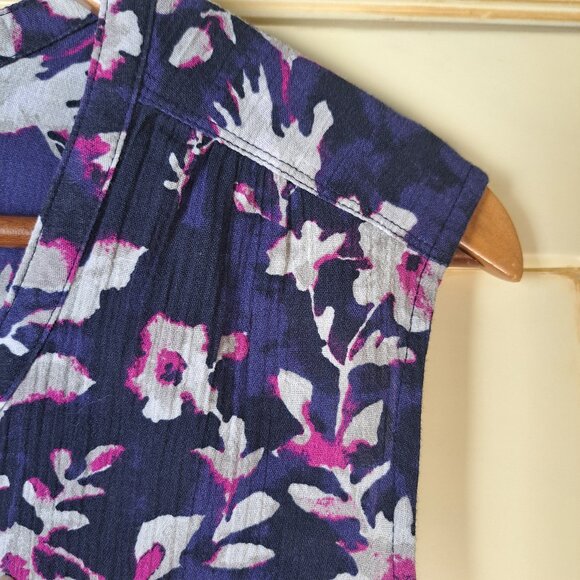 EDDIE BAUER 2 Women's Cotton Sleeveless Print Pink Blue Shirtdresses Sz T12 - Picture 13 of 16